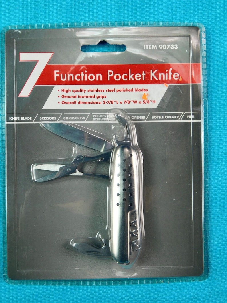 Harbor Freight Tools 90733 7 Functions Folding Pocket Knife Etsy