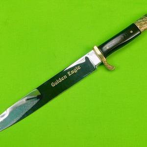 Vintage German Germany Solingen Kershaw Limited Edition Golden Eagle Large Hunting Knife