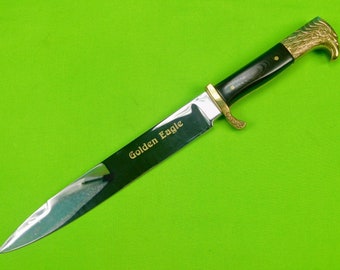 Vintage German Germany Solingen Kershaw Limited Edition Golden Eagle Large Hunting Knife