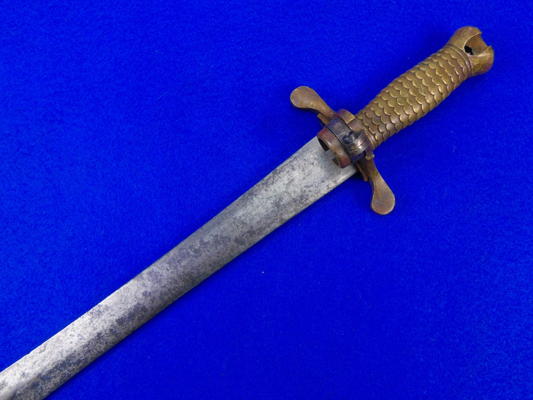 Antique US Civil War 19 Century Model 1847 Ames Musket Short Sword