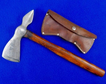 Rare US WW2 Sheldon WELLS Co. Kinzua PA. Tomahawk Hatchet Axe w/ Sheath