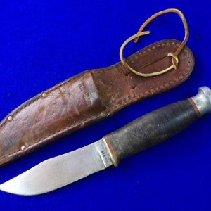 Vintage WW2 Period US Ka-Bar KABAR Hunting Knife w/ Sheath Gift for Hunter Gift for Him Gift for collector