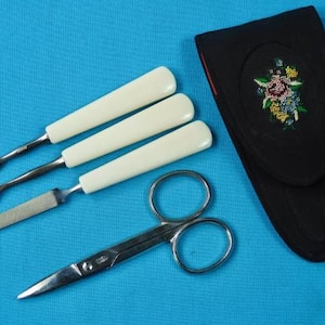 Vintage West German Germany Manicure Pedicure Set Scissors Tool
