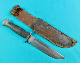 Vintage US WW2 Period Old Hunting Knife W/ Sheath Gift for - Etsy