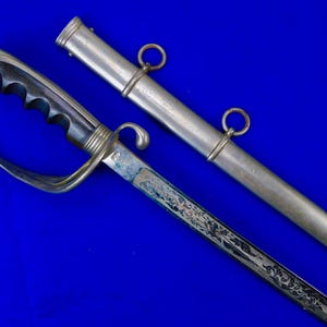 Antique US WW1 Model 1902 Officer&#39;s Sword Ames 1906 Blade w/ Scabbard
