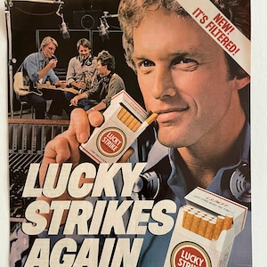 Lucky Strike Lights Cigarettes 100s Kings Low Tar 1984 Vintage Print Ad 