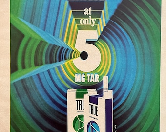 Vintage Tobacco Advertising True Cigarettes 1978