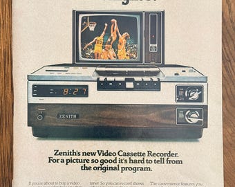 Vintage Zenith VCR Advertisement 1978 | Video Cassette Recorder Ad | Original Zenith Electronics Print