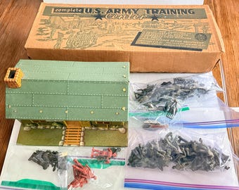 Vintage 1950s Marx No. 4122 U.S. Army Training Center Play Set | Original Box | One Owner | Toy Soldiers Military Playset