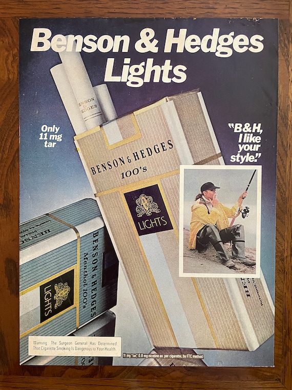 Vintage 1978 Benson & Hedges Light Cigarette Ad Page, Original Magazine Ad