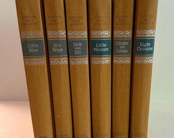 Colección de libros antiguos de Louisa May Alcott, edición de tapa dura de Doubleday de 1956: Hombrecitos, Los chicos de Jo, Jack y Jill, Ocho primos.