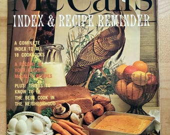 Índice y folleto recordatorio de recetas de McCall's de 1978 / Solo índice de recetas antiguas / Consejos de cocina / Artículos de cocina de mediados de siglo