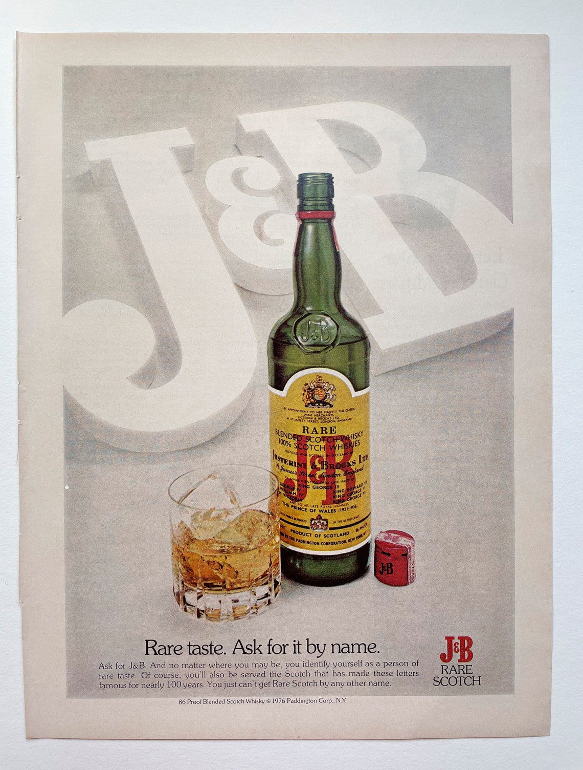 Vintage 1976 J&B Scotch Whisky Ad Vintage Home Bar Decor Etsy
