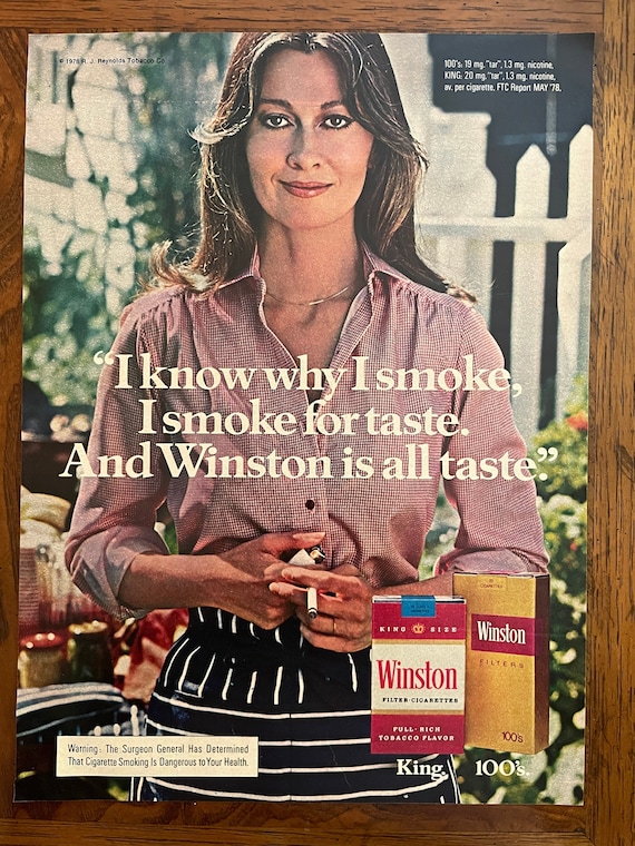 Vintage 1978 Winston Filter Cigarette Ad Page