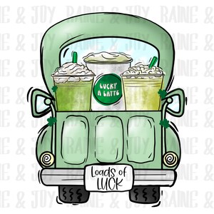 Saint Patrick’s truck png, Loads of luck png, Saint patricks png, Sublimation designs download, png files for sublimation, Sublimation png