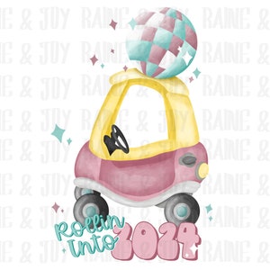 Rollin into 2024 png, nouvel an png, 2024 png, little miss png, téléchargements de motifs pour sublimation du nouvel an, fichiers png pour sublimation, fichiers png