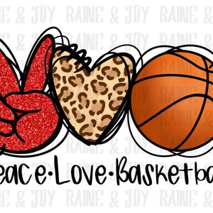 Peace love basketball png, Descargas de diseños de sublimación de baloncesto, Png de baloncesto, png rojo, archivo de sublimación, descarga de diseños de sublimación