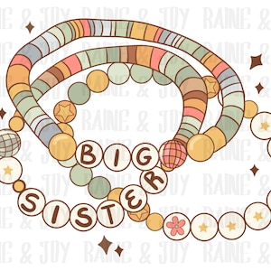 Bracelet d'amitié grande soeur png, petite fille png, annonce bébé png, fichiers png soeur pour sublimation, conception de sublimation, fichier png