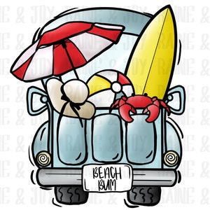 Beach png designs, Summer png, Beach truck png, Beach bum png, Sublimation designs download, png files for sublimation, Sublimation png