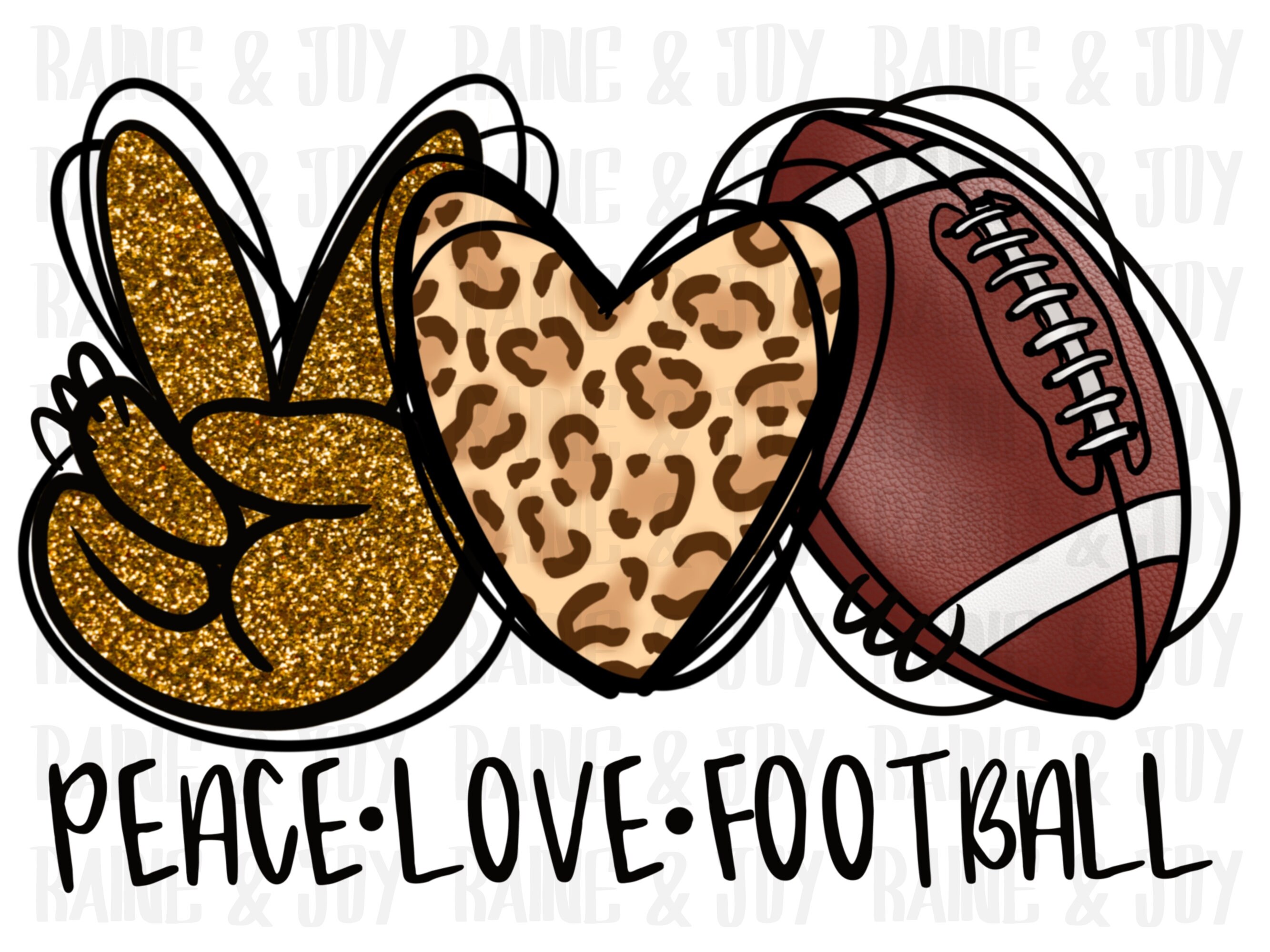 Peace love football png Football Sublimation designs | Etsy