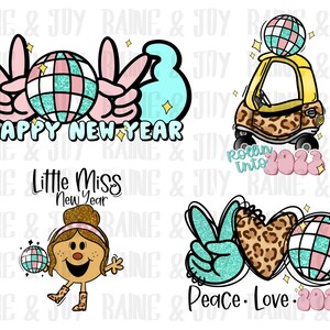 New years bundle png, disco ball png, New Years png, 2023 png, Sublimation designs downloads, New year png, png files for sublimation, png