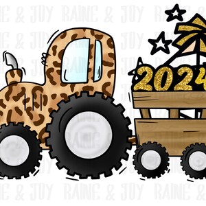 Tracteur du Nouvel An png, Nouvel An png, 2024 png, téléchargements de conceptions de sublimation du nouvel an, fichiers png pour la sublimation, Tracteur png, fichiers png