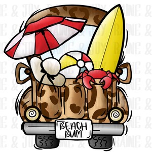 Beach png, Summer png, Beach truck png, Beach bum png, Cheetah png, Sublimation designs download, png files for sublimation, Sublimation png