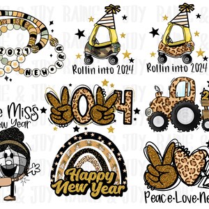 Bundle du Nouvel An png, Nouvel An png, 2024 png, téléchargements de conceptions de sublimation du nouvel an, fichiers png pour la sublimation, Disco ball png, fichiers png