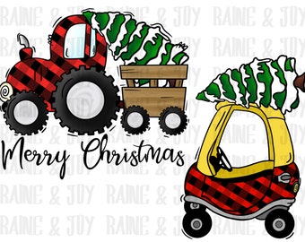 Christmas tractor png, Christmas png, Kids sublimation designs, Christmas Mama and mini png, Sublimation designs downloads, png files