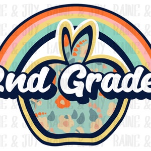 Back to school png, Second grade png, 2nd grade png, School png, Sublimation designs downloads, png files for sublimation, PNG files