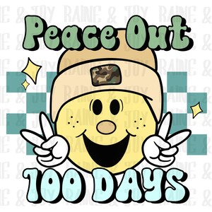 Paz fuera 100 días de escuela png, niño 100 días de escuela png, escuela png, png retro, descarga de diseños de sublimación, archivos png para sublimación
