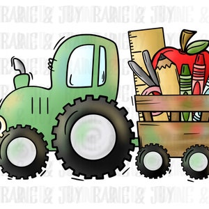 School tractor, back to school png, school printable, teacher png, sublimation designs downloads, png files for sublimation, png files