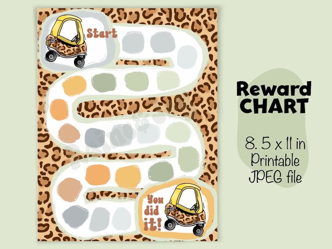 Girl Reward Chart for Kids, Reward Chart Template, Printable, Cheetah ...