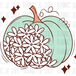 Flower pumpkin png, retro png, pumpkin png, Fall png, Thanksgiving png, Sublimation designs downloads, png files for Sublimation, png
