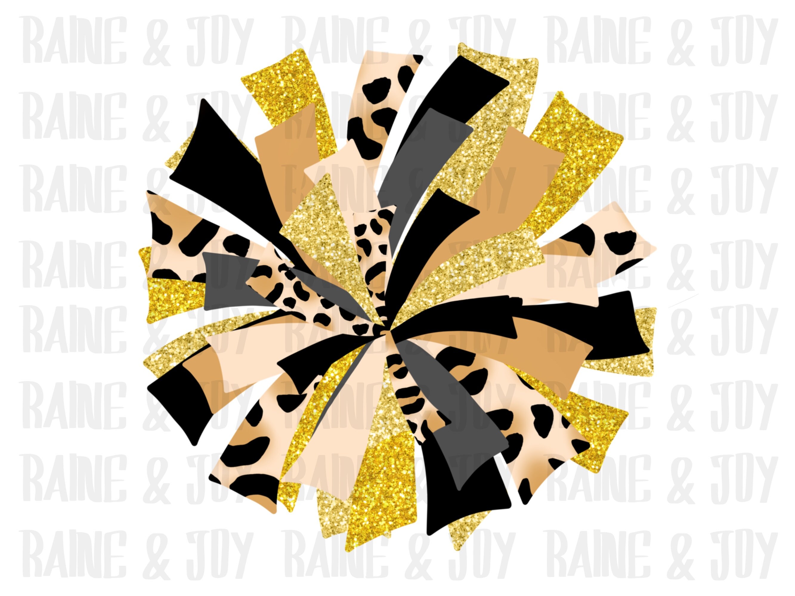 Black and Gold Pom Pom Png Pom Pom Png Cheerleader Png Etsy
