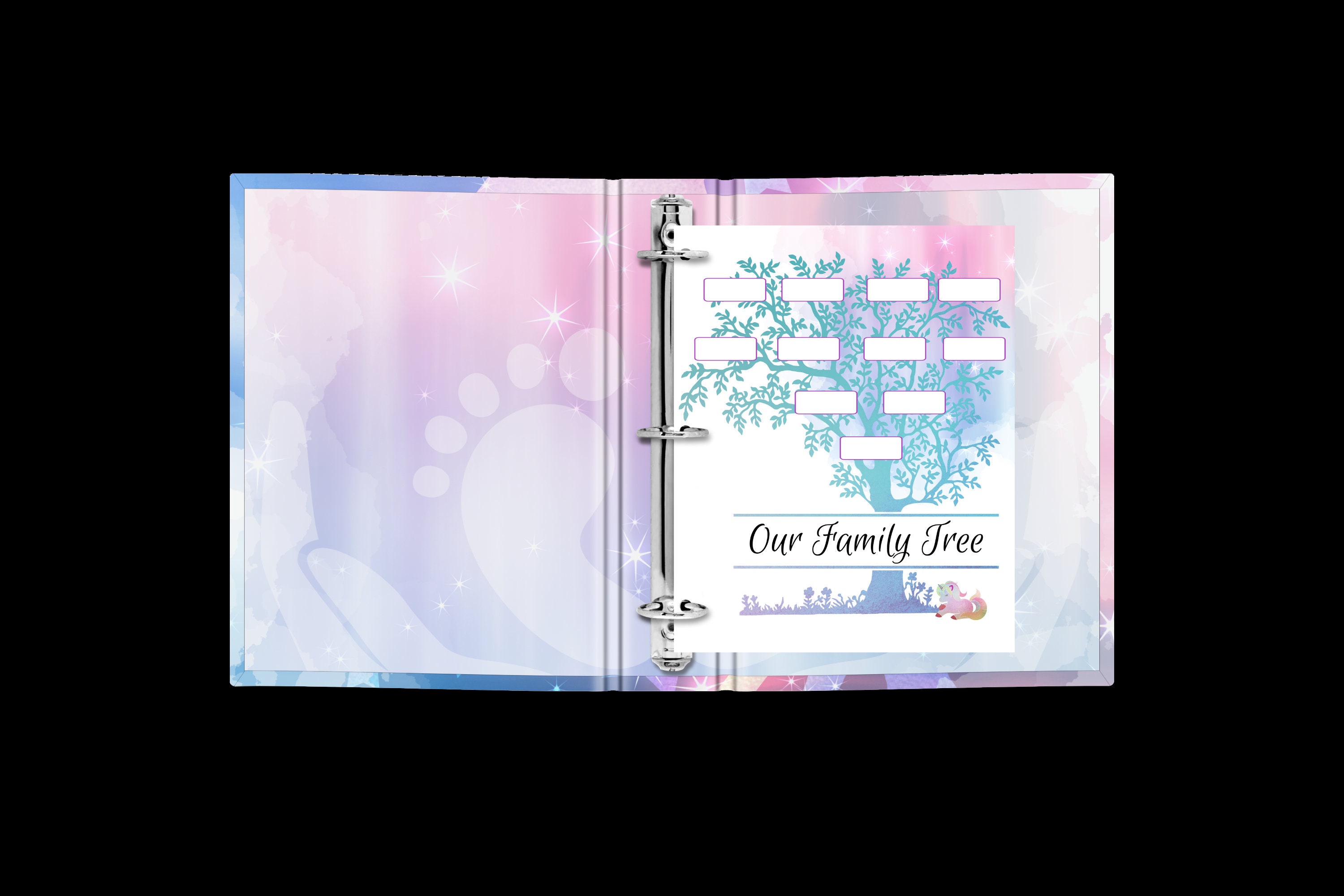 Purple Unicorn Baby Book Pages Milestone Tracker Memory Book Printable ...