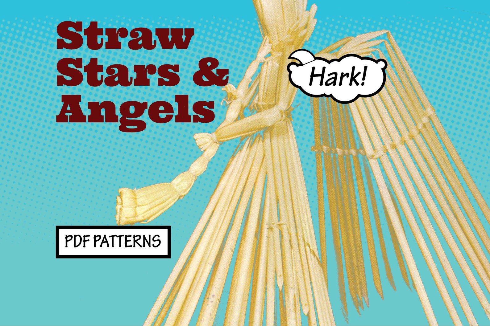 TUTORIAL Easy Craft Vintage Handmade Straw Christmas Holiday Ornaments Simple Angels Stars Gifts Wood Pattern instant digital PDF download
