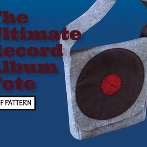 PATTERN Easy Sew The Ultimate VINYL Record Album Tote Bag vintage 1970s Recreation Sewing Pattern téléchargement numérique PDF instantané