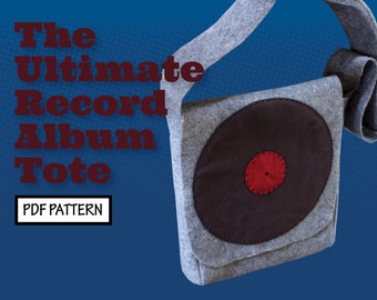 PATTERN Easy Sew The Ultimate VINYL Record Album Tote Bag Vintage 1970s Recreation Sewing Pattern instant digital PDF download