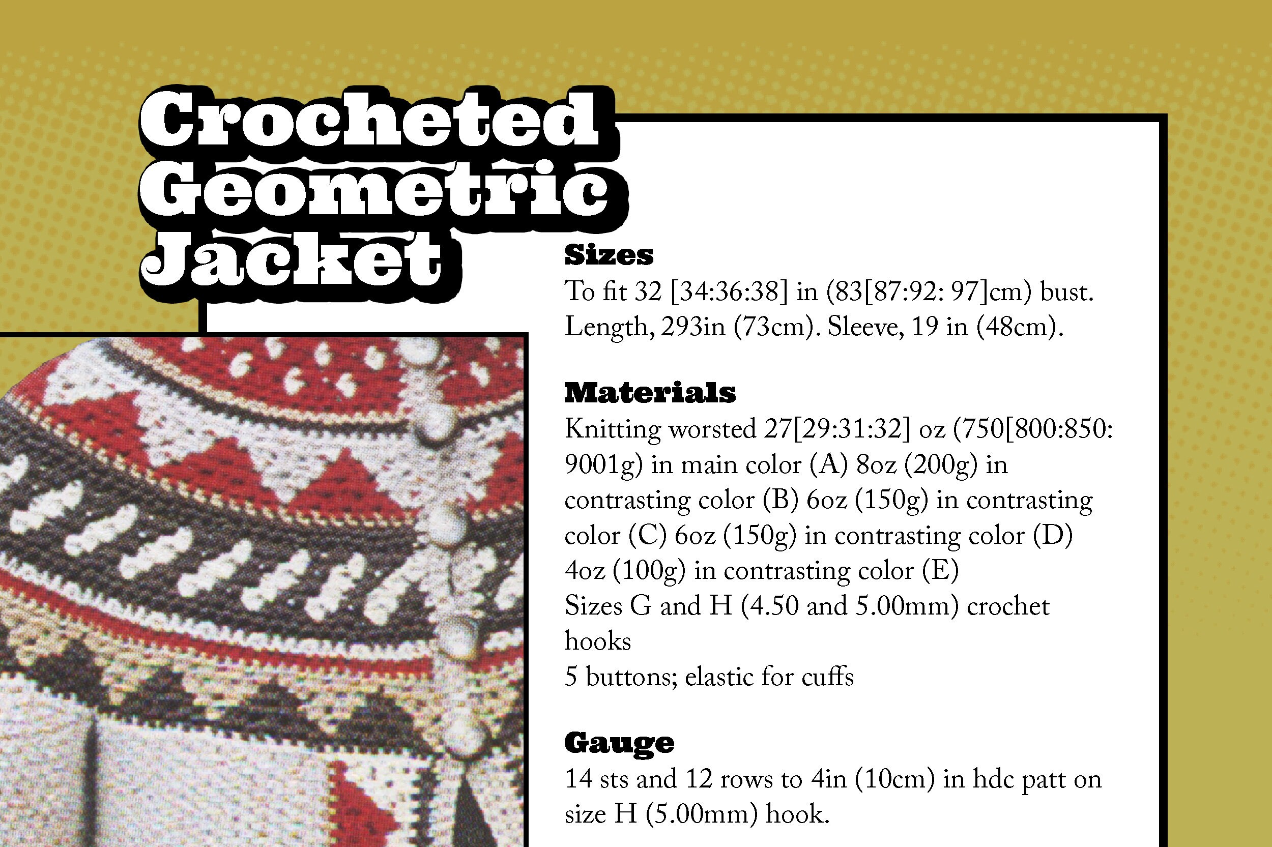 Easy Vintage CROCHET Pattern Geometric Scandinavian Navajo Etsy