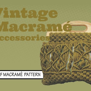 Fácil DIY Vintage MACRAME Accesorios Patrón Colección Nudo trabajo bolso cojín placemat Kitschy PDF Descarga digital instantánea Retro '70s