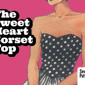 SEWING PATTERN | Vintage 70's | Women Sweet Heart Corset Crop Tube Top Halter Tank Boho Festival | easy & quick DIY | DIGITAL_DOWNLOAD