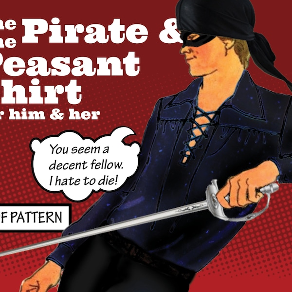 PATTERN Sew Vintage His & Hers Pirate Peasant Shirt Women Men Medieval Renaissance cosplay hippie clan 1970s instant digital PDF download