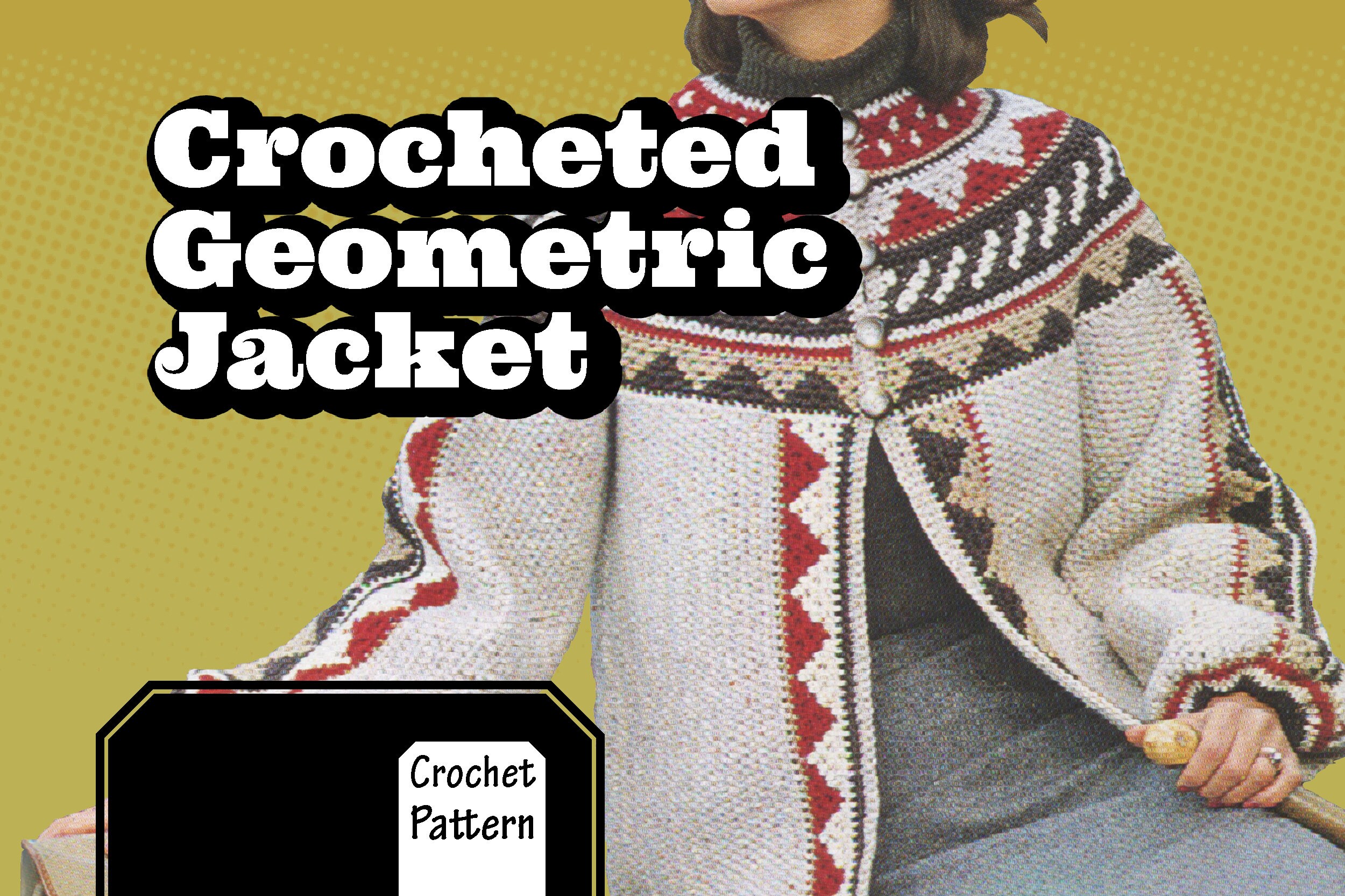 Easy Vintage CROCHET Pattern Geometric Scandinavian Navajo Etsy