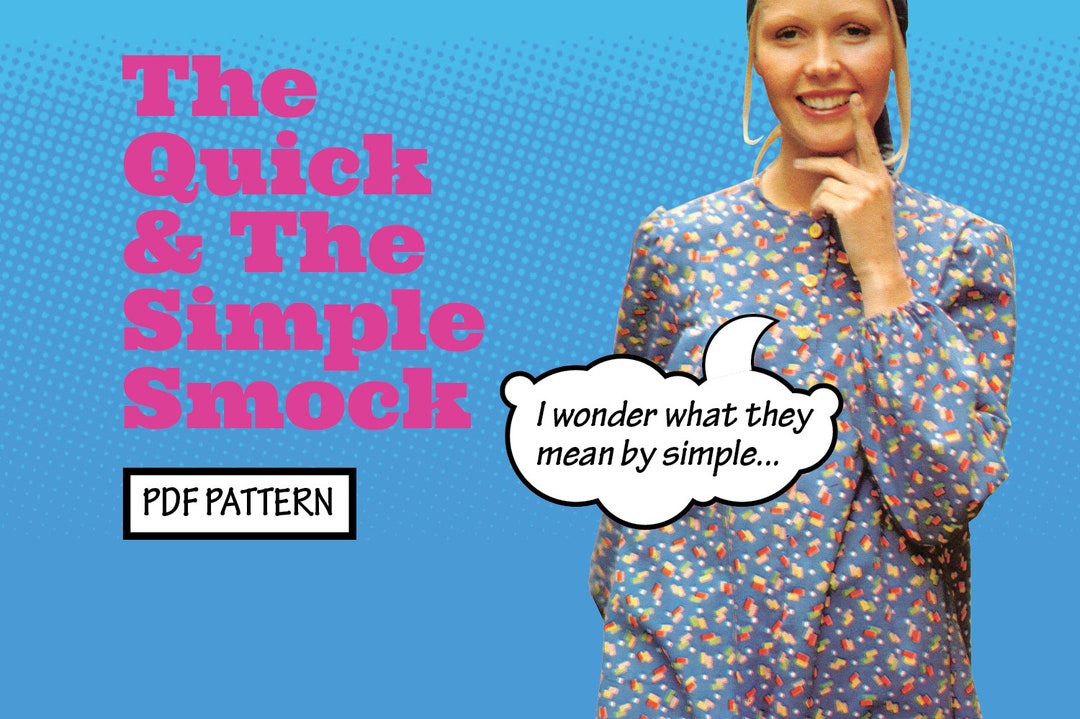 PATTERN Easy Sew Women Vintage Quick Simple Smock A Vintage 1970s ...