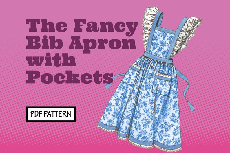 1950s Apron History: Tea Apron, Half Apron, Cobbler Apron PATTERN Easy Sew Vintage Women Fancy Bib Apron or Basic with Pockets. Retro 1950s Recreation Sewing Pattern instant digital PDF download $1.00 AT vintagedancer.com