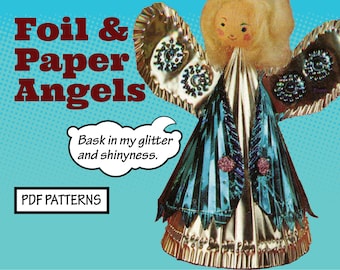 PATTERN Easy Craft Vintage Foil Christmas Holiday Angels Cherubs Tree Toppers Retro 1970s Recreation Pattern instant digital PDF download