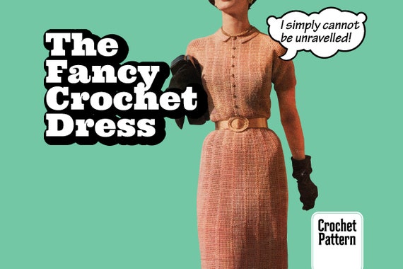 Easy Vintage CROCHET Pattern Knit Chic Fancy Button up Dress Fine Design  Slinky Slim Collar Fit PDF Instant Digital Download Retro '50s - Etsy