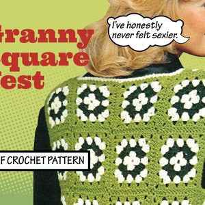 Patrón de CROCHET vintage fácil Chaleco cuadrado de la abuela Boho Hippie Ropa de vacaciones e invierno retro Boho PDF Descarga digital instantánea Retro '70s