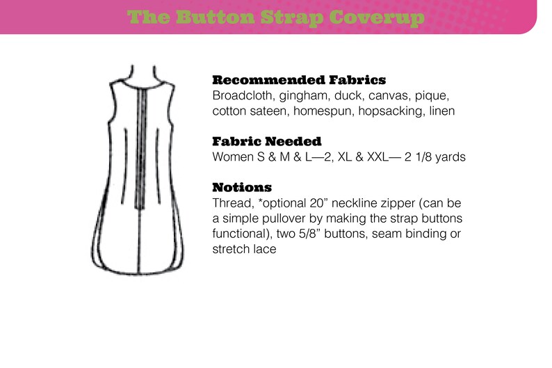 PATTERN Easy Sew Vintage Women Cool Button Strap Coverup Dress ...